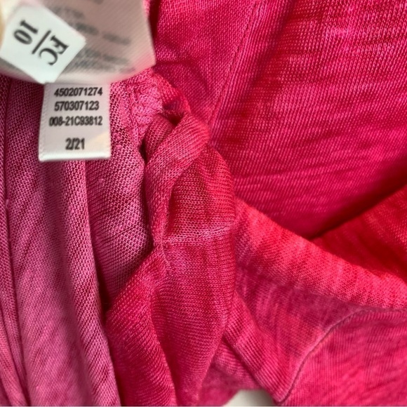 Chico's Hot Pink 100% Linen Long Sleeve Tunic Top Barbiecore sz S (Chico 0) - Picture 6 of 6